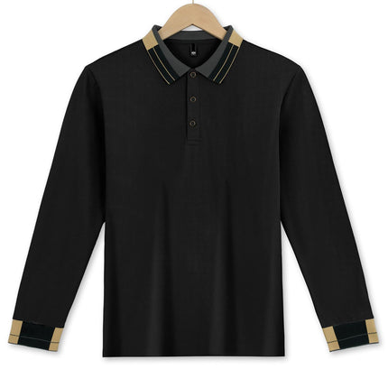 Long Sleeve Lapel Men's Solid Color Button Casual Business