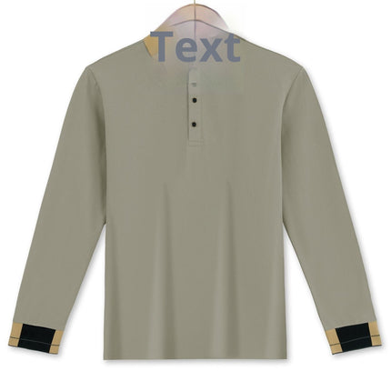 Long Sleeve Lapel Men's Solid Color Button Casual Business