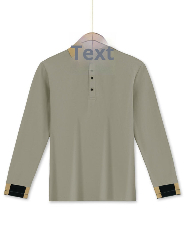 Long Sleeve Lapel Men's Solid Color Button Casual Business