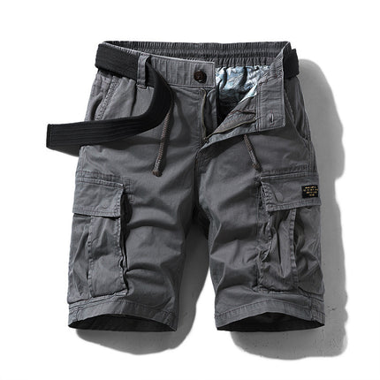 Micro Elastic Multi-pocket Workwear Loose Straight Casual Shorts