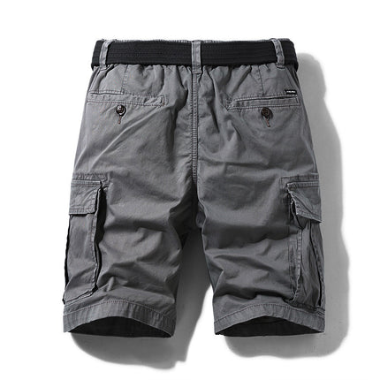 Micro Elastic Multi-pocket Workwear Loose Straight Casual Shorts